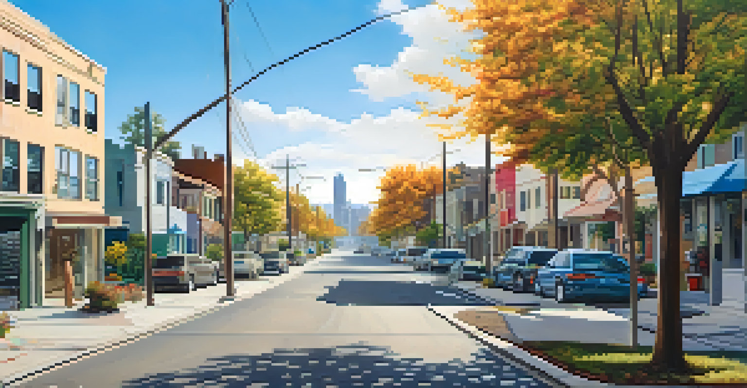 A split image showing a polluted urban street on one side and a revitalized, green street on the other, emphasizing environmental change.