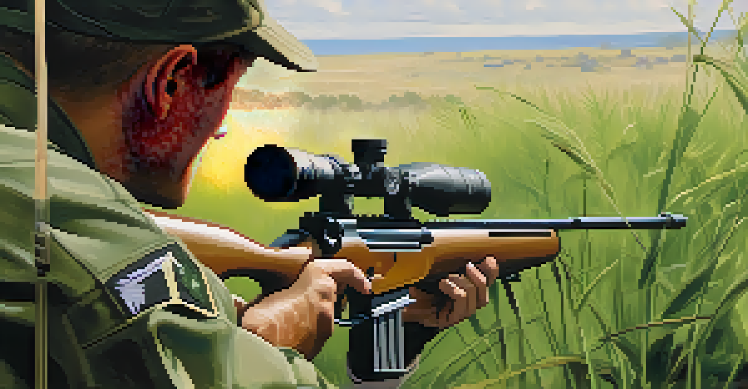 A metaphorical image of a sniper aiming at a target, representing the precision of targeted drug delivery in cancer treatment.