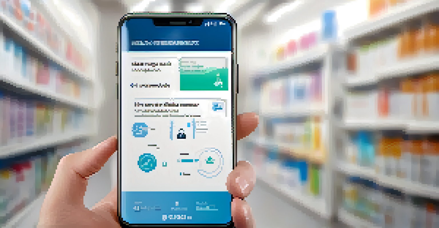 A close-up of a smartphone displaying a user-friendly health app with visual diagrams.