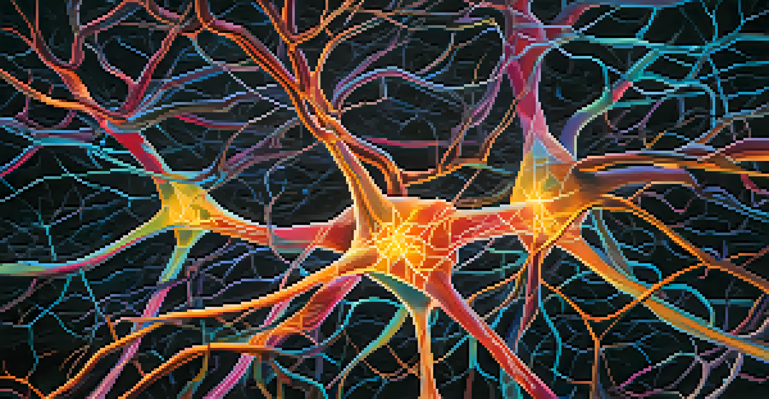 An artistic representation of neuroplasticity with vibrant neurons and synapses.