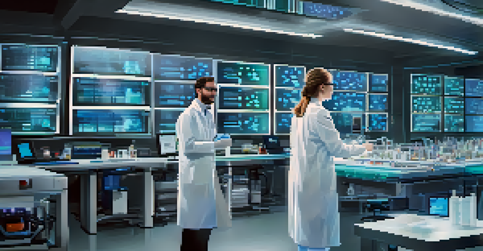 A futuristic laboratory with a scientist using CRISPR technology on a holographic interface displaying DNA sequences.