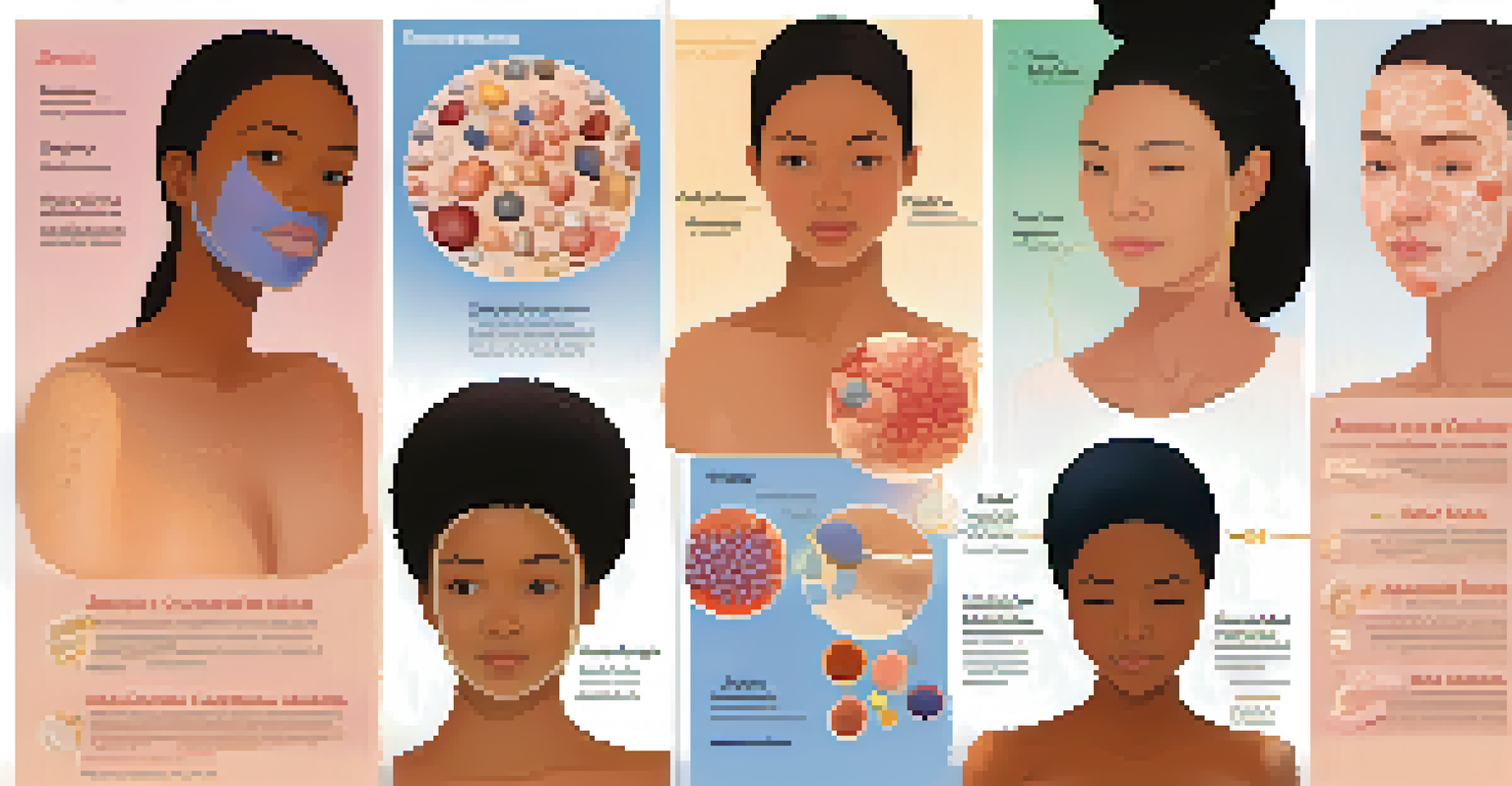 Illustration showing different types of dermatitis with labeled diagrams.