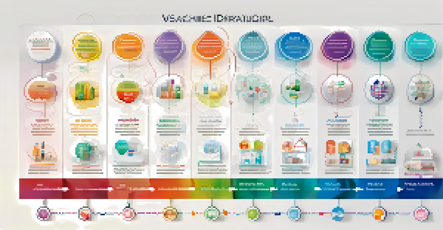 An infographic showing the vaccine development process, with colorful segments for each stage.