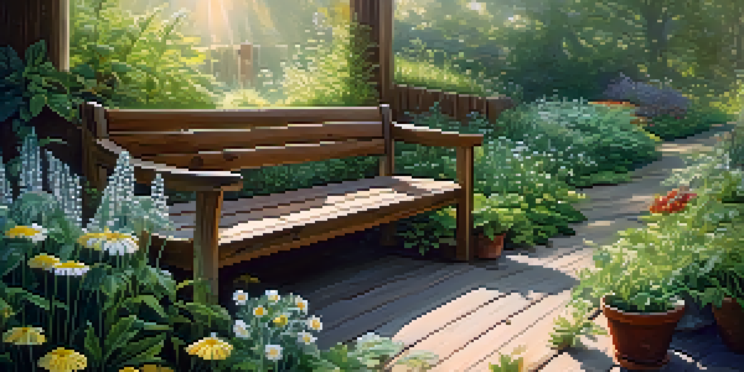 A peaceful herbal garden filled with peppermint, chamomile, and ginger plants, illuminated by soft morning light.