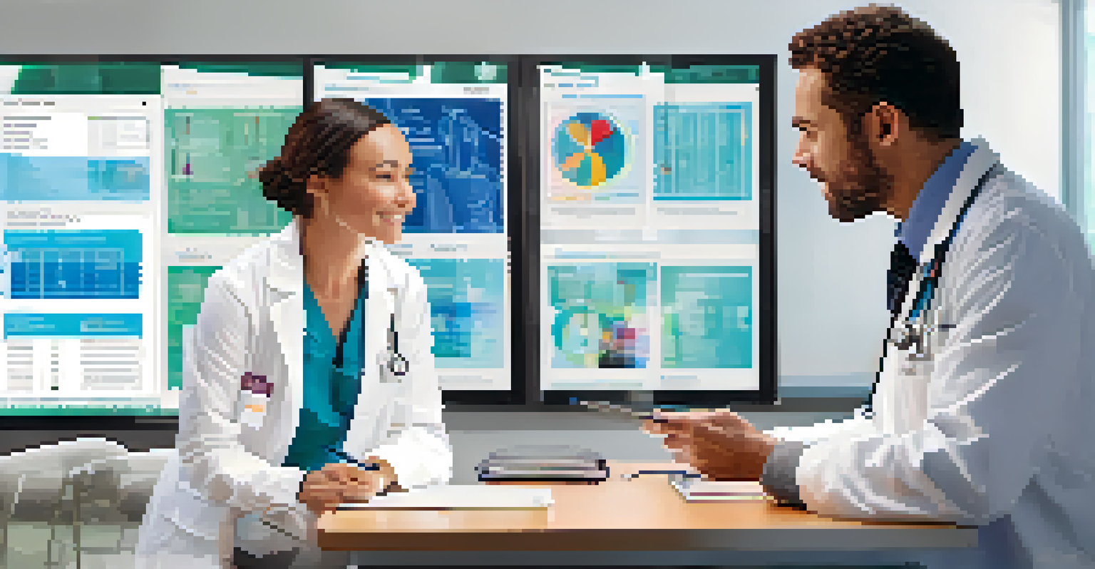 A doctor and a patient discussing a care plan using a digital tablet in a bright consultation room.
