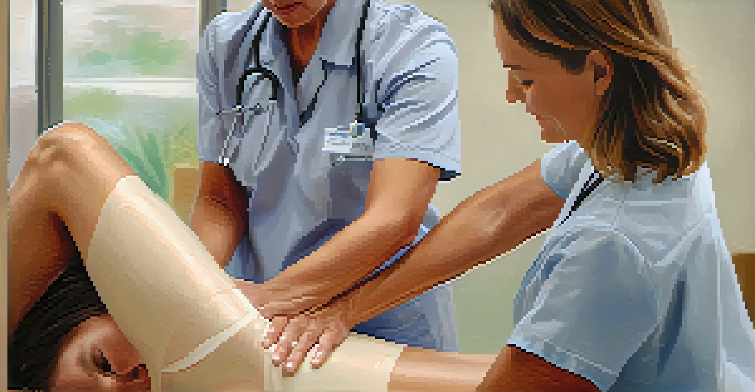 Close-up of a physical therapist's hands performing manual therapy on a patient's shoulder, highlighting skilled and gentle care.