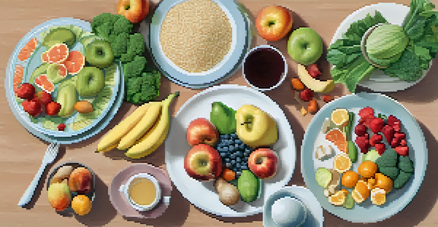 An infographic illustration showing healthy foods, exercise, smoking cessation, and a support group, highlighting lifestyle changes for COPD management.