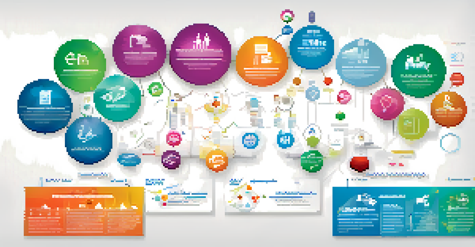 An infographic displaying various biomarkers as colorful icons, symbolizing different health conditions with labels.