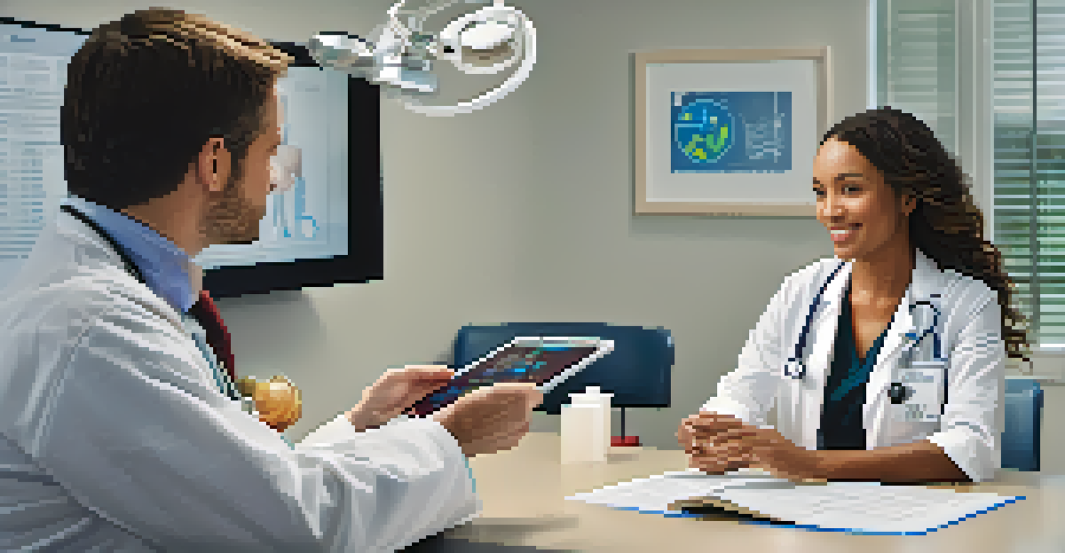 A woman discussing her heart health with a healthcare provider in a bright and welcoming doctor's office.