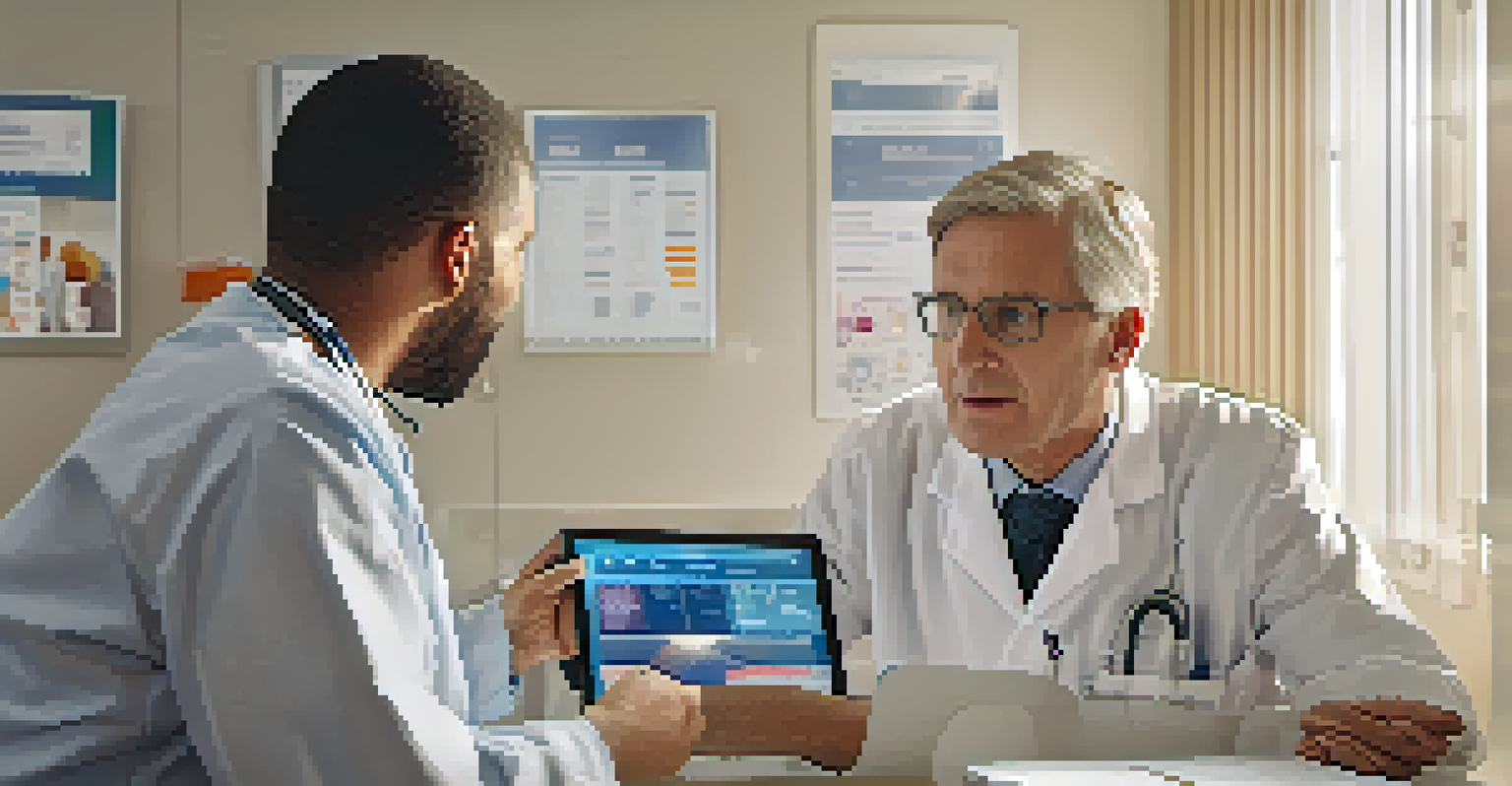 A patient and healthcare provider discussing a chronic disease management plan in a bright clinic room.