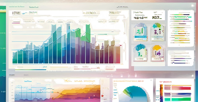 A modern data visualization dashboard with colorful graphs and charts showcasing epidemiological data.
