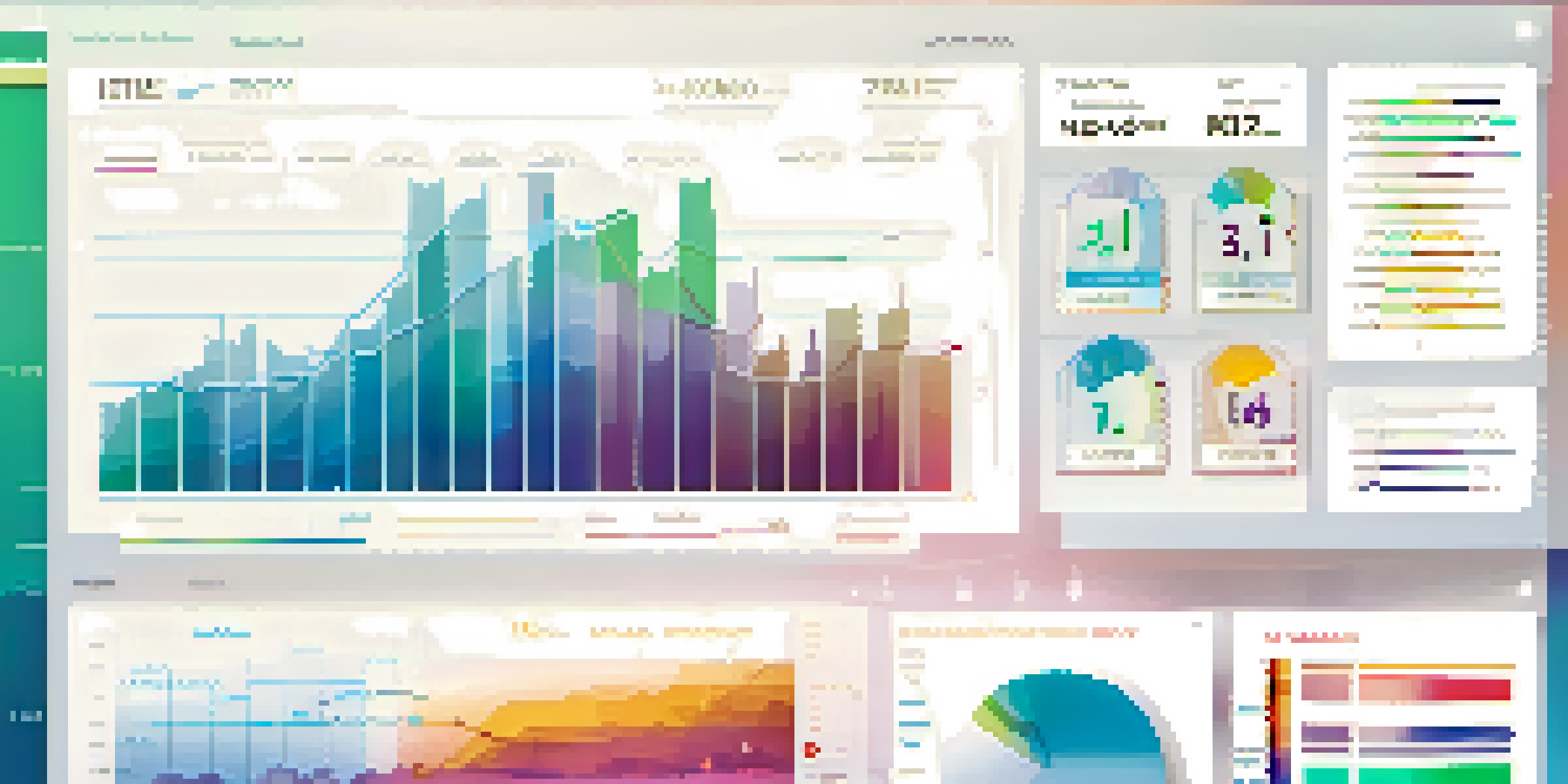A modern data visualization dashboard with colorful graphs and charts showcasing epidemiological data.