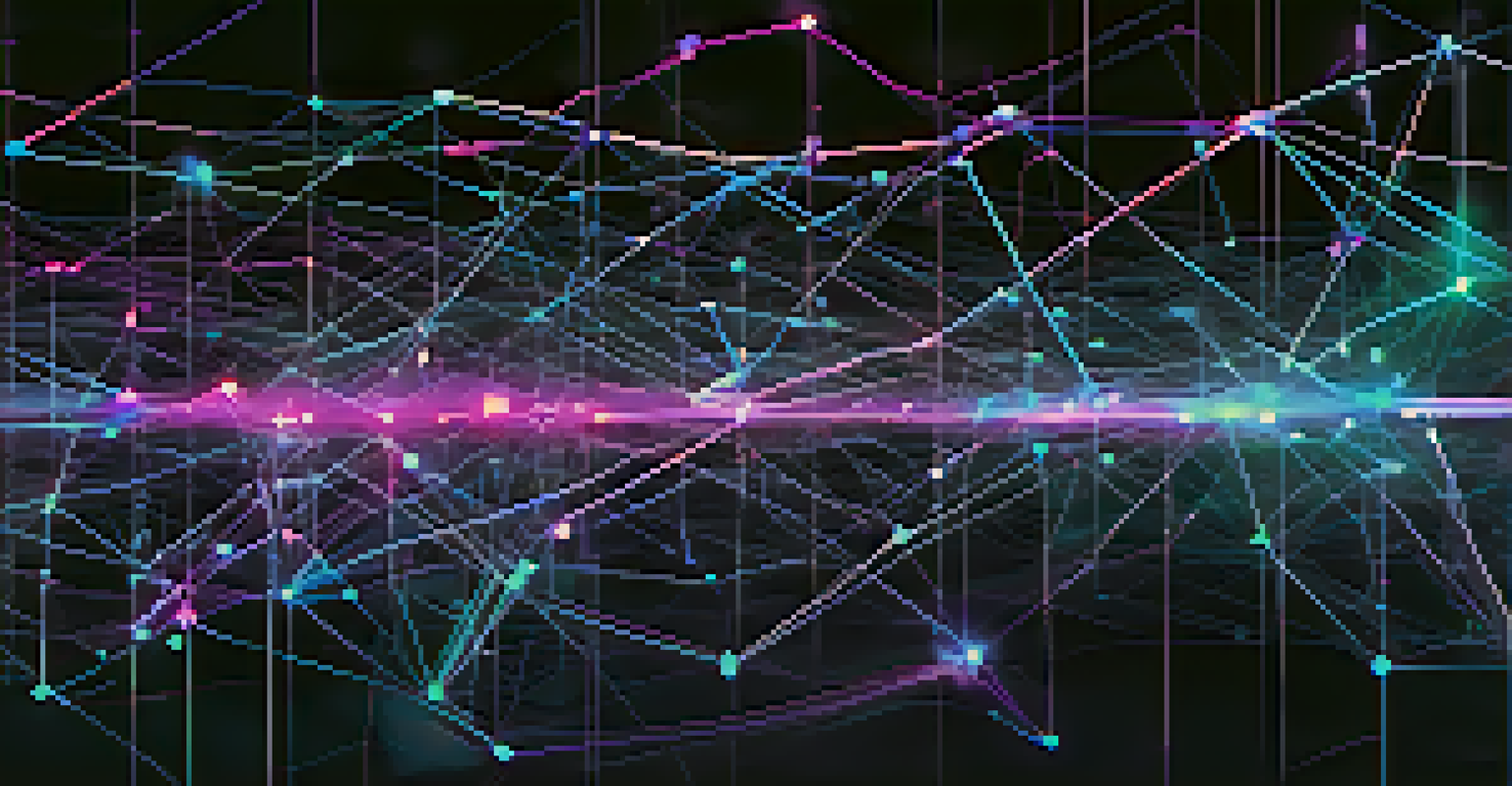 An abstract visualization of interconnected digital networks representing seamless data exchange in health informatics.