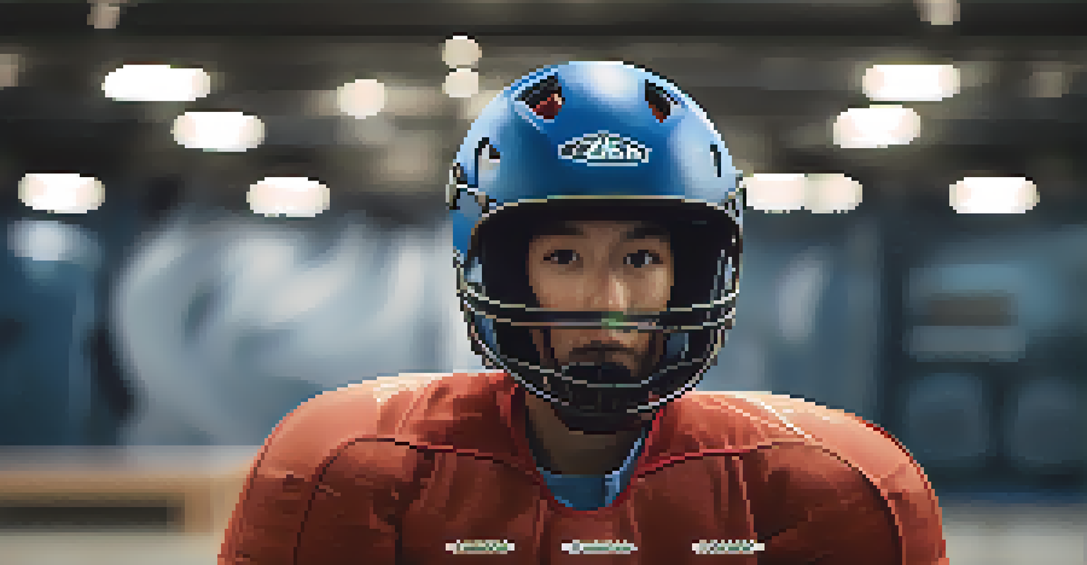 An athlete testing protective gear in a training environment, showcasing the gear's fit and comfort while in motion.