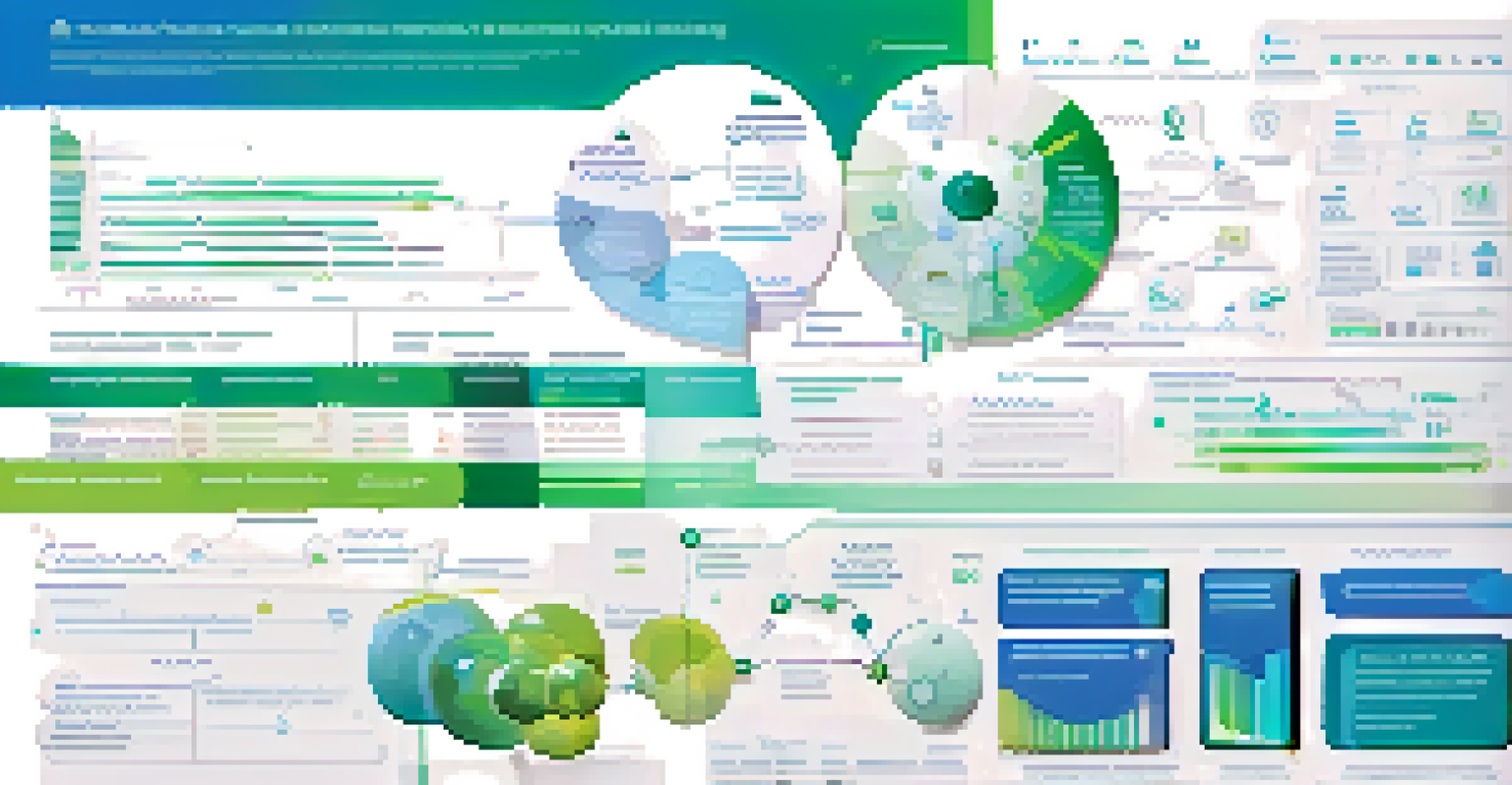 An infographic showing key features of biostatistical software with icons and a blue-green gradient background.