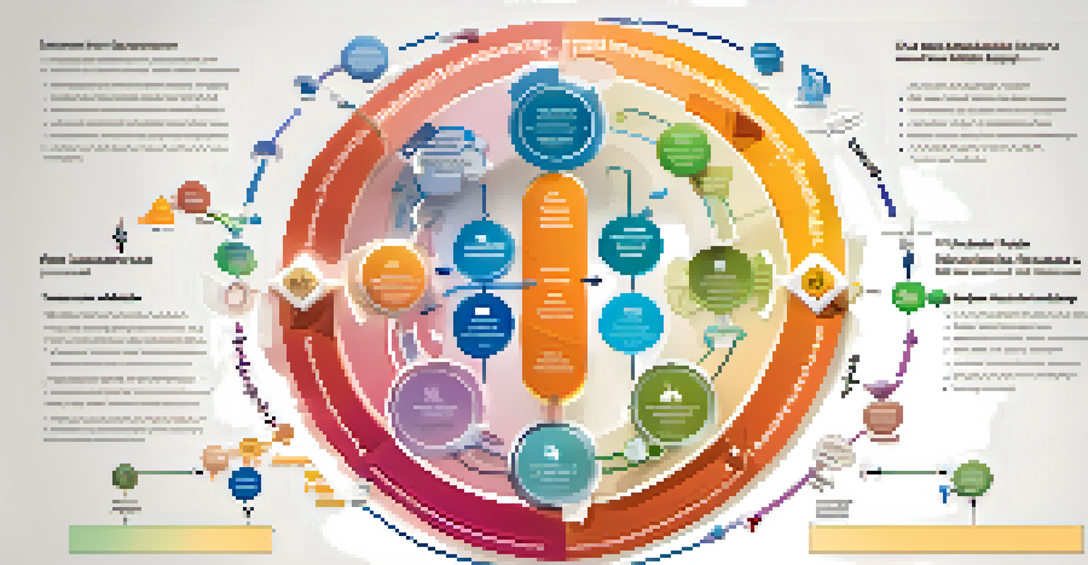 A colorful flowchart illustrating the research cycle in medicine, showing the progression of research stages.