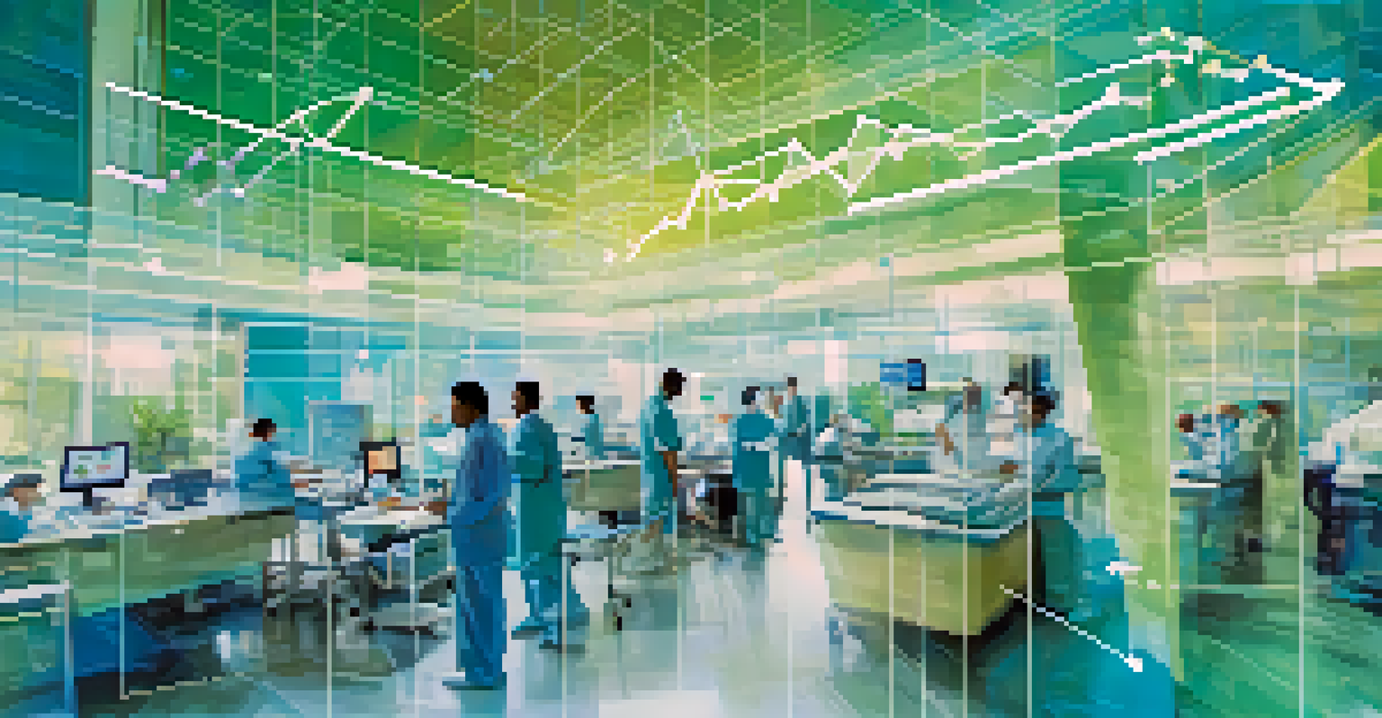 A collage of charts and graphs symbolizing data-driven decision-making in a healthcare environment.