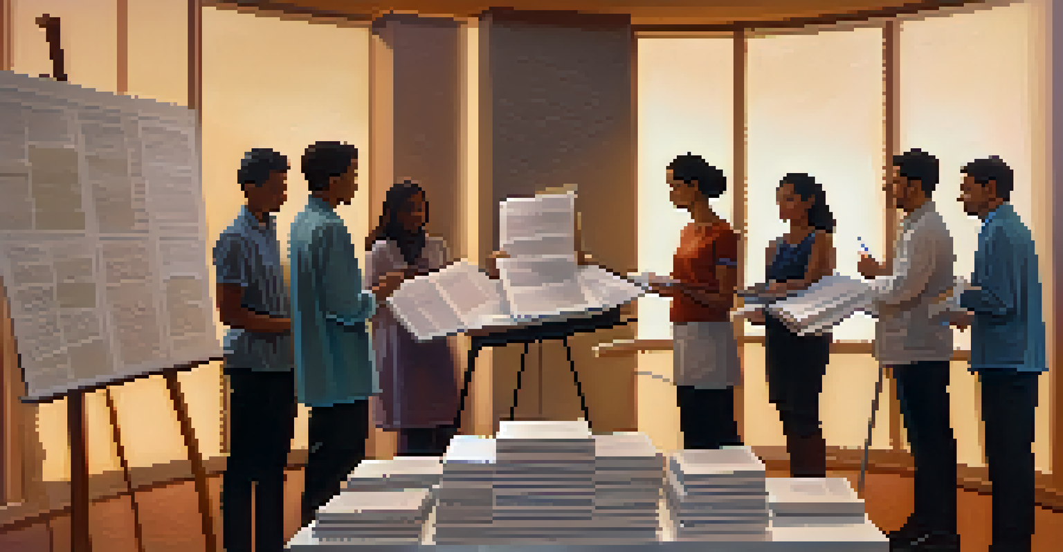 A balanced scale with research papers on one side and participants on the other, symbolizing the balance in sample size and resources.