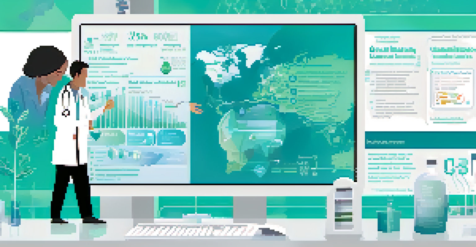 An infographic illustrating the process of molecular diagnostics in healthcare, with DNA strands and patient interactions.
