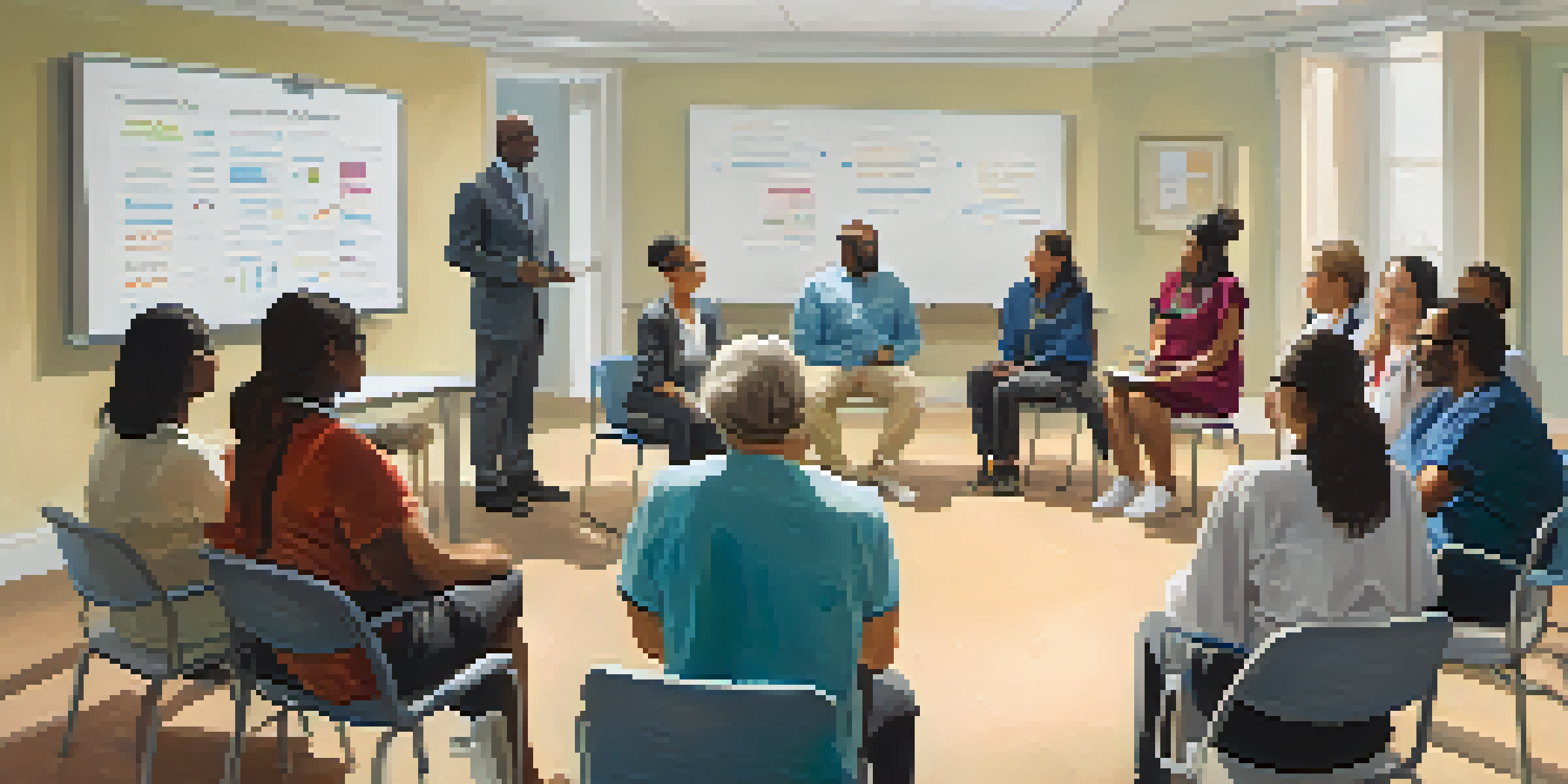 A diverse group of patients discussing their healthcare experiences in a focus group setting.