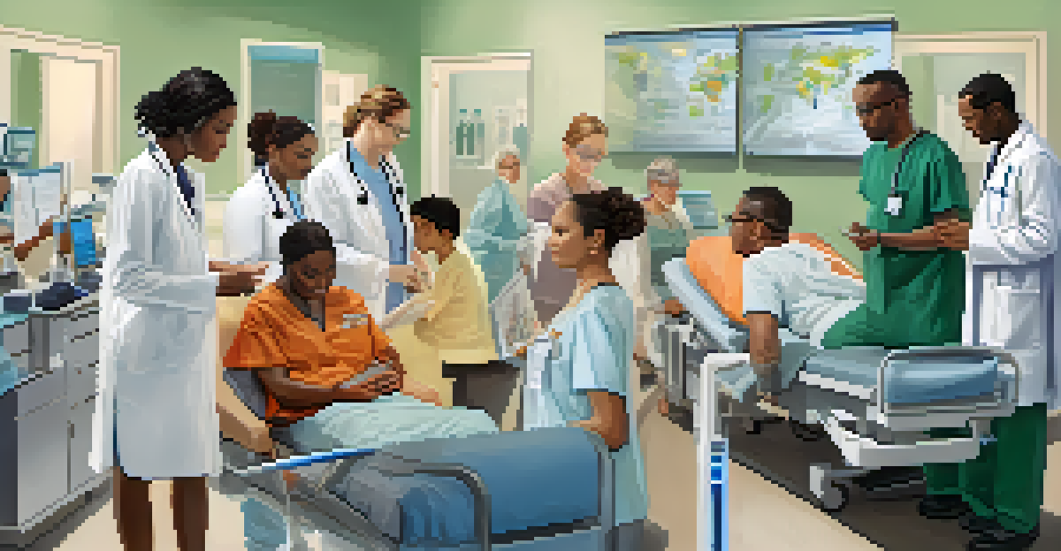Diverse patients receiving personalized treatments in a bright clinical setting with attentive medical staff.