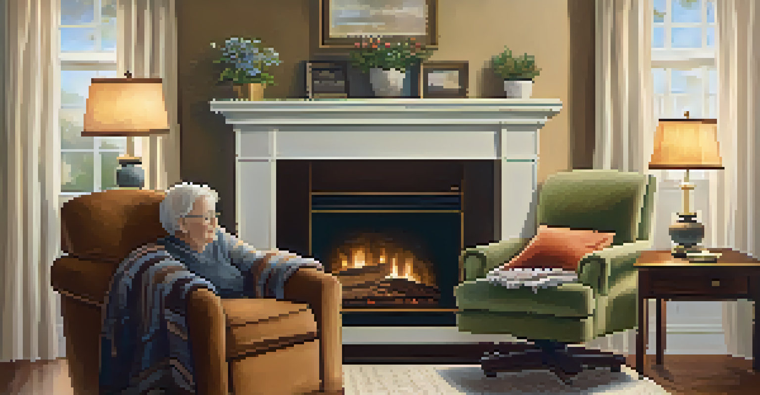An elderly patient receiving hospice care in a cozy home setting, with family and caregivers providing support and companionship.