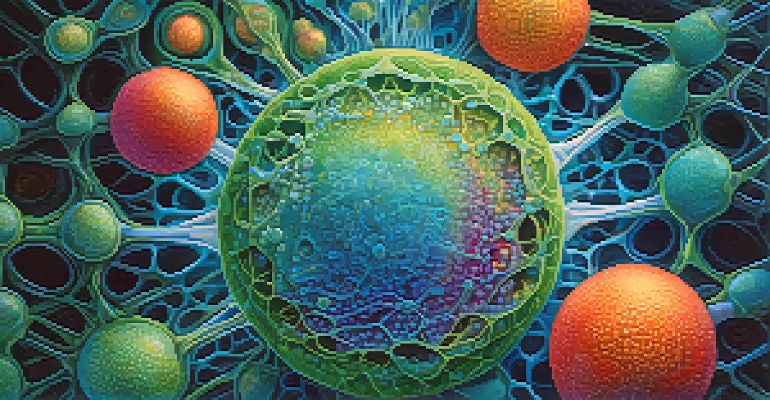 An artistic representation of a human cell undergoing gene therapy.