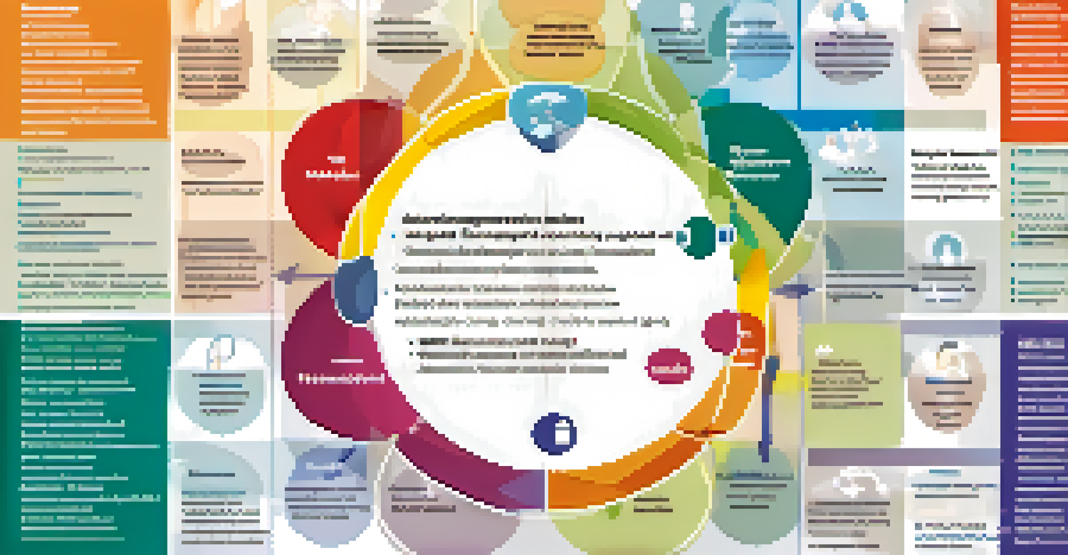 An infographic illustrating stakeholder engagement in health policy, with interconnected circles labeled with various stakeholder groups and colorful icons.