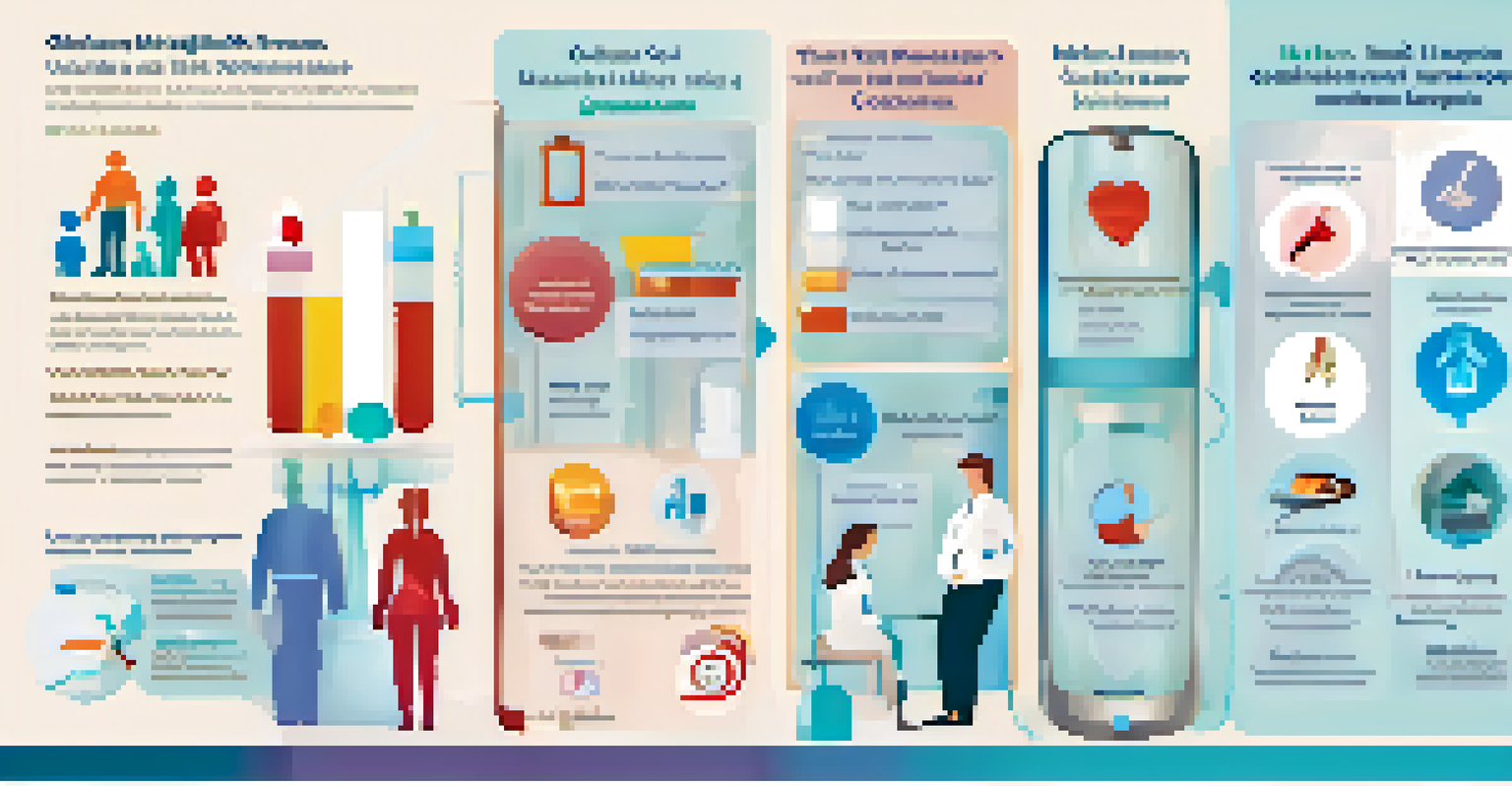 An infographic displaying various recommended health screenings for adults, with colorful icons and text emphasizing early detection.