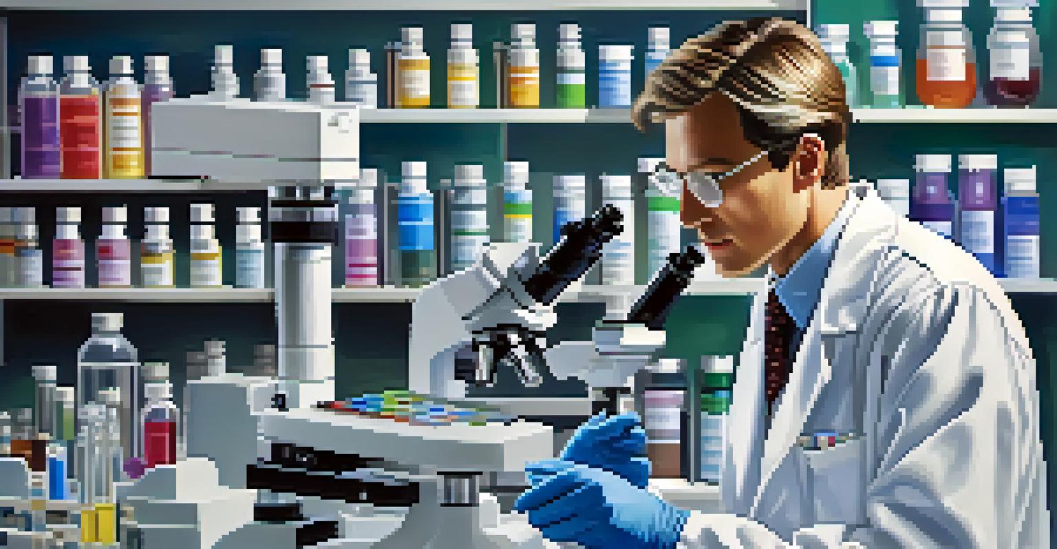 A scientist examining DNA samples under a microscope in a modern laboratory.