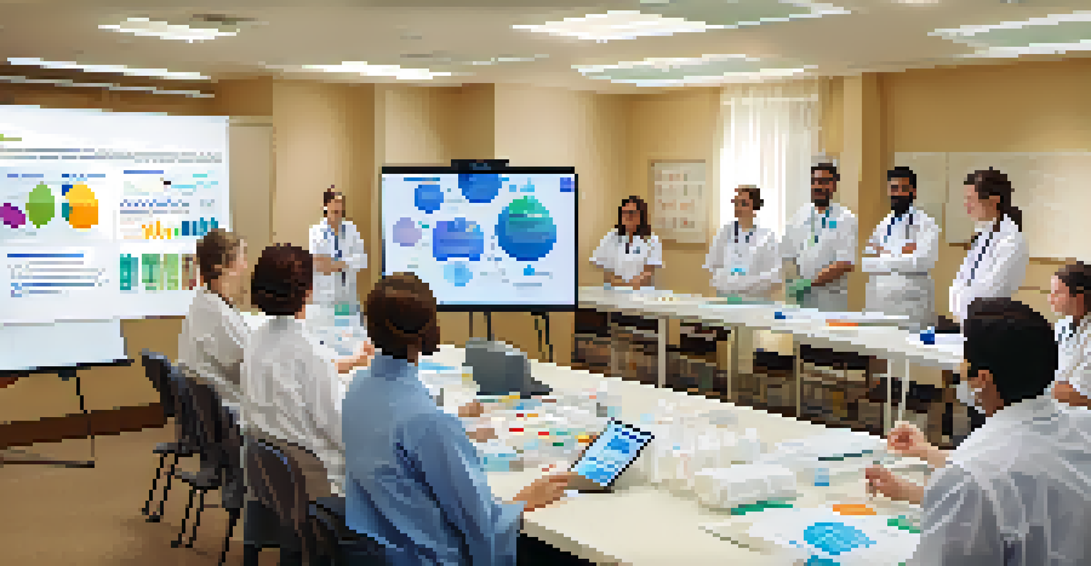 A clinical pharmacist conducting a workshop on antimicrobial stewardship for healthcare professionals.