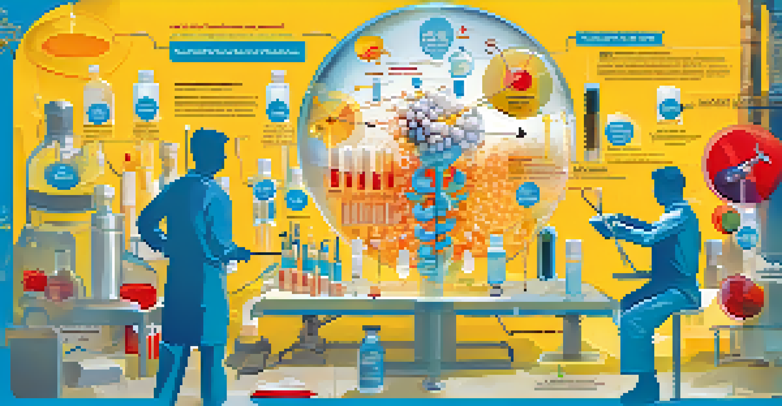 An infographic illustrating the vaccination process with a syringe, human silhouette, and immune cells in bright colors, explaining how vaccines work.