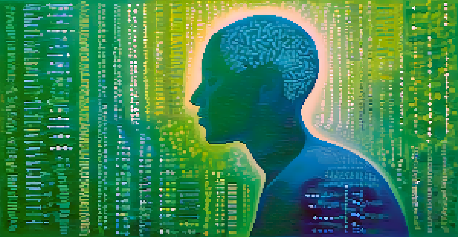 An abstract human silhouette filled with colorful DNA strands and genetic markers, representing personalized medicine.