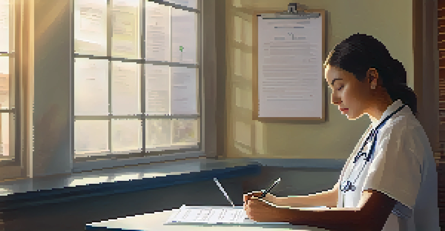 A patient fills out a treatment experience questionnaire in a calm setting with warm lighting.