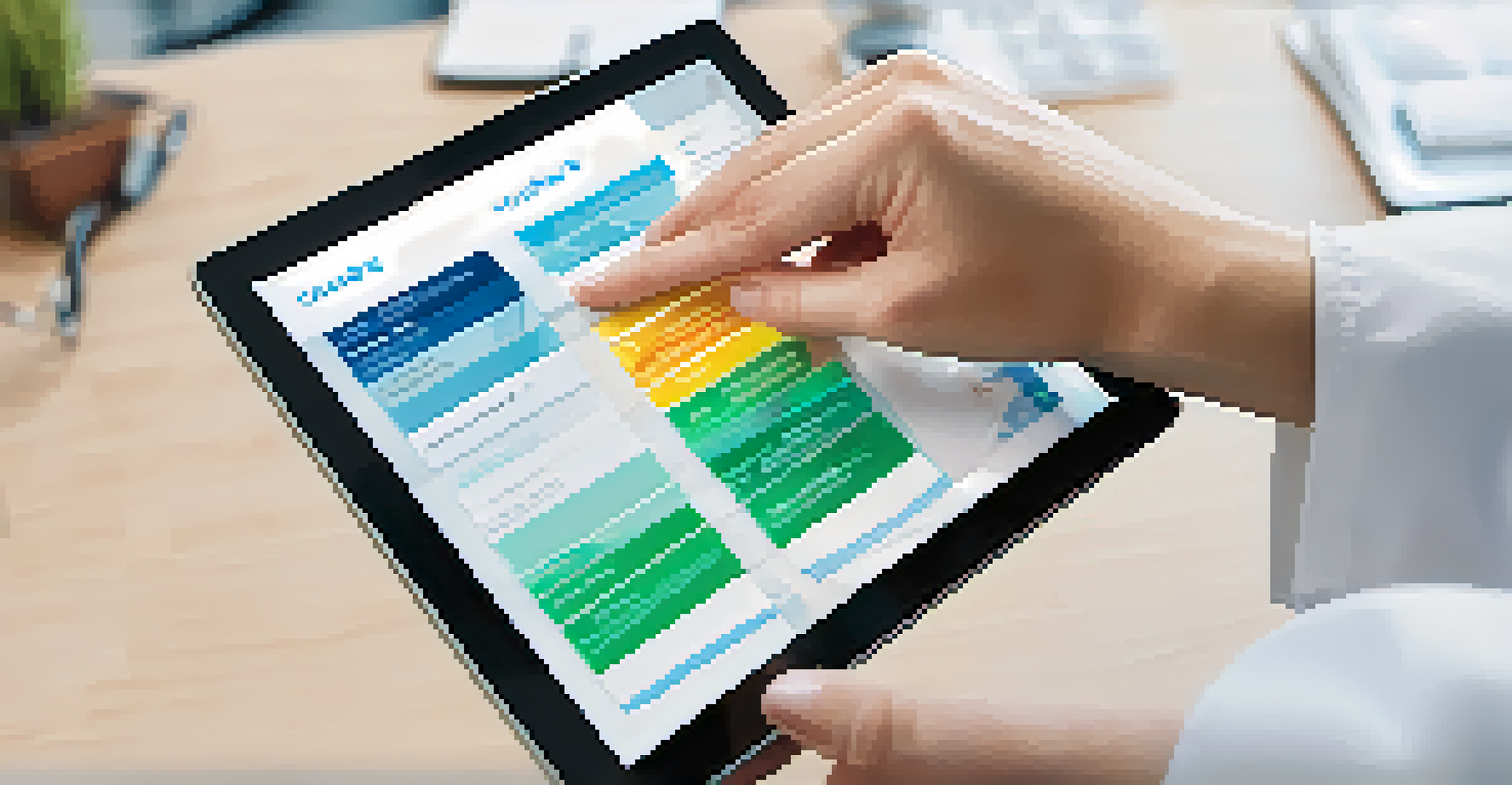 A healthcare professional using a tablet in an office, showcasing technology in patient care with a focus on privacy.