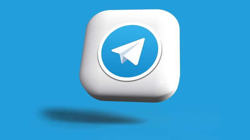 The image features a stylized logo of the messaging application Telegram, depicted against a vibrant blue background. The logo consists of a paper plane icon enclosed within a circular white border, giving it a modern and clean appearance.