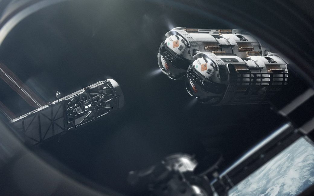 The image depicts a futuristic spacecraft docked with a space station, set against the backdrop of outer space. The scene illustrates advanced technology in a space exploration context. — Credit: Photo by Vadim Sadovski on Unsplash