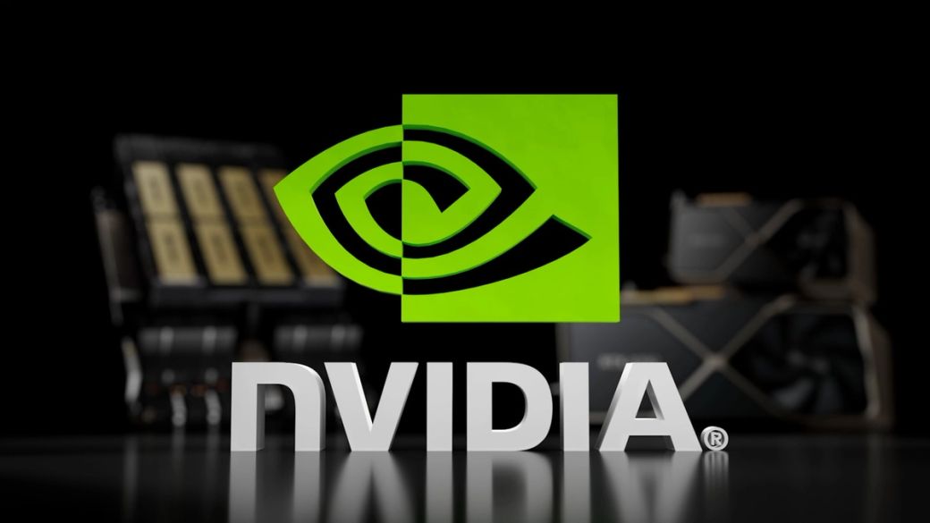 The image features a prominent NVIDIA logo, displayed in front of graphics cards. The setting suggests a focus on technology and innovation in the field of computer hardware. — Credit: Photo by Mariia Shalabaieva / Unsplash
