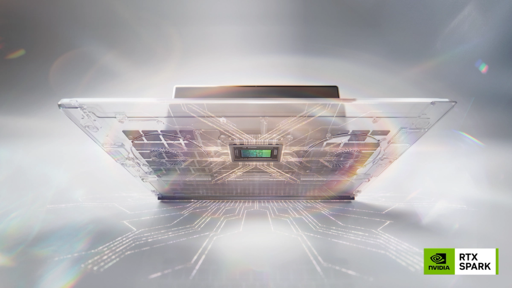 The image showcases a visually striking computer component illuminated against a softly blurred background. The intricate circuit design is highlighted, suggesting advanced technology and innovation in computing.
