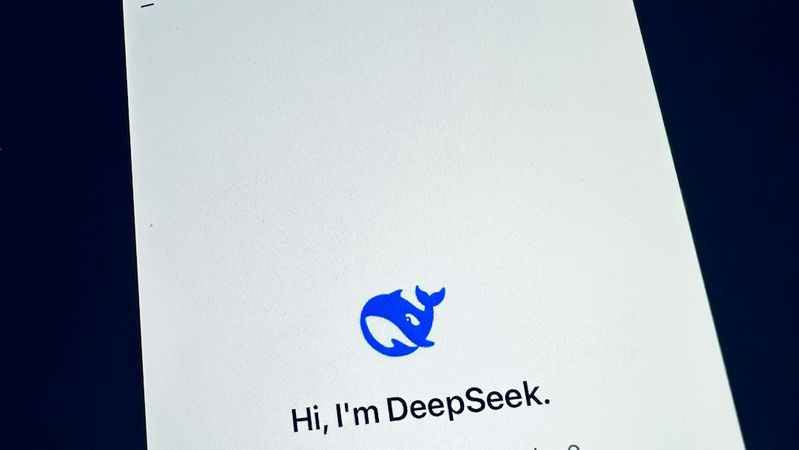 The image showcases a smartphone screen displaying a chatbot interface with a welcoming message. It features a logo and prompts user interaction.