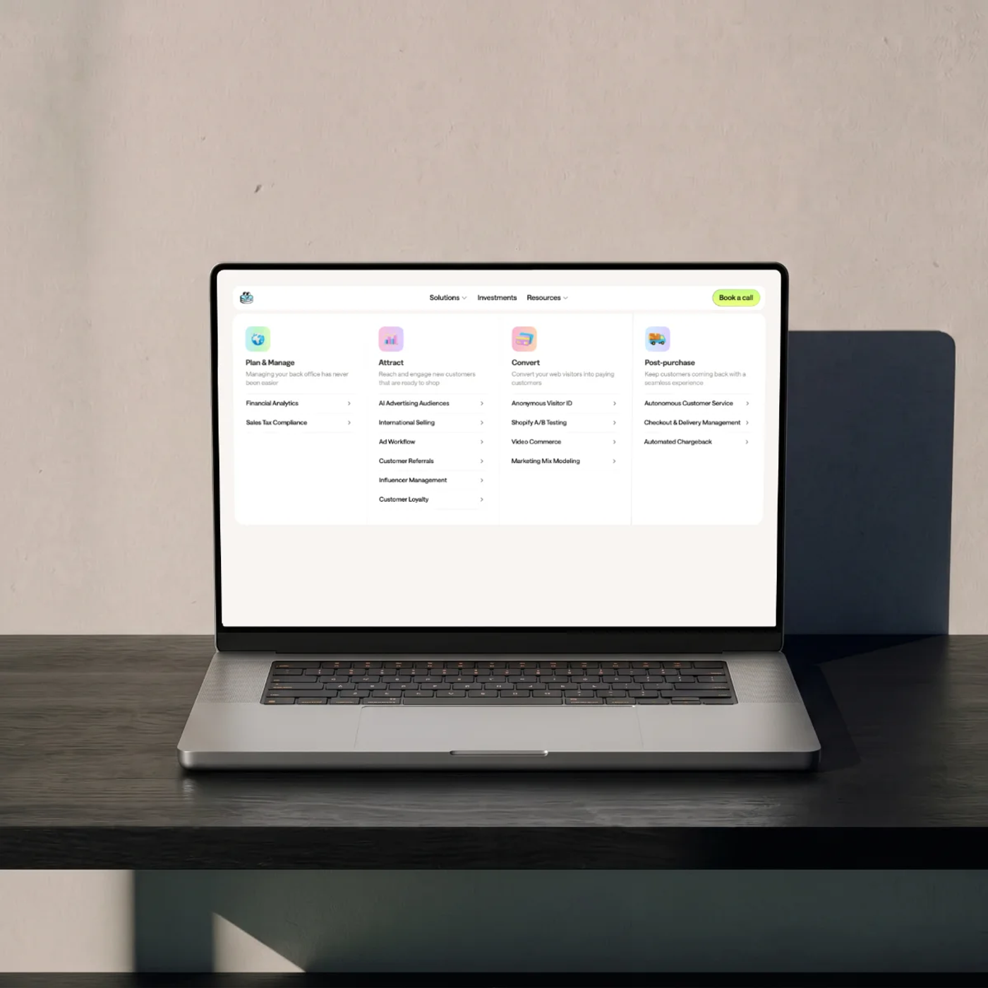 Happystack menu