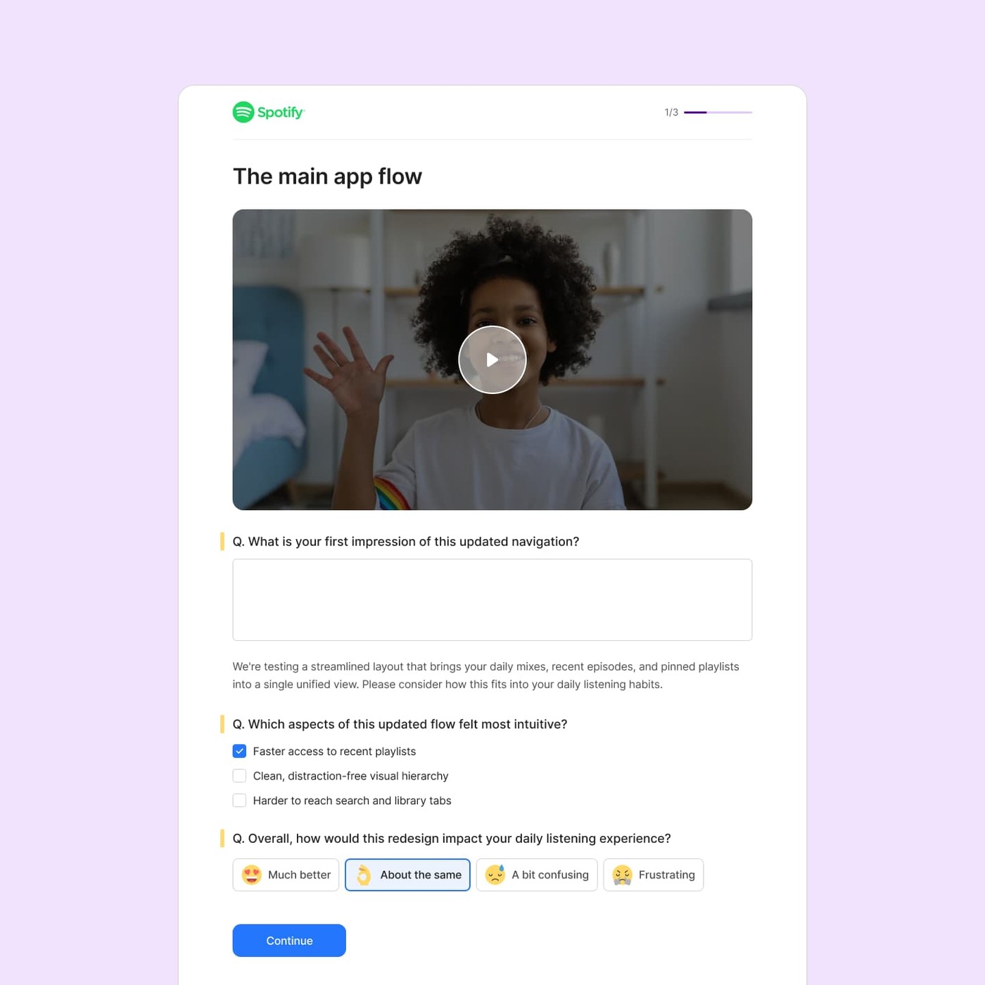 Feedback HQ customer screen