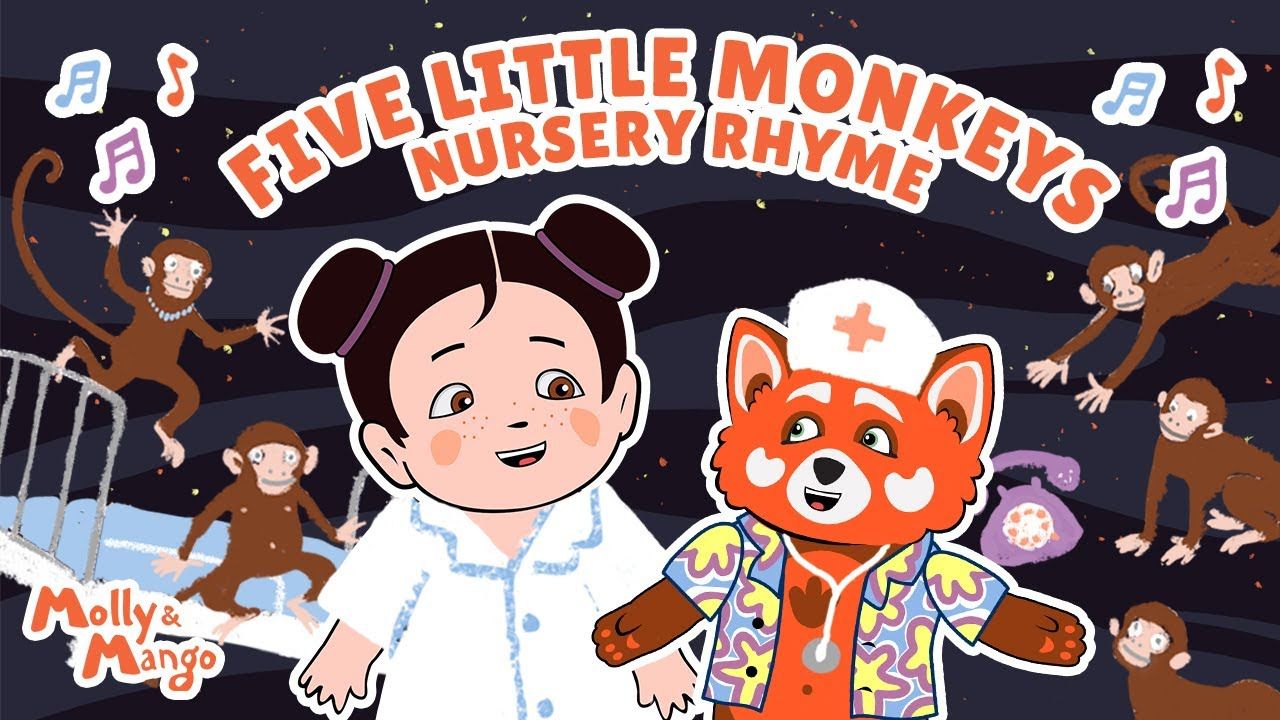 5 Little Monkeys Jumping on the Bed!