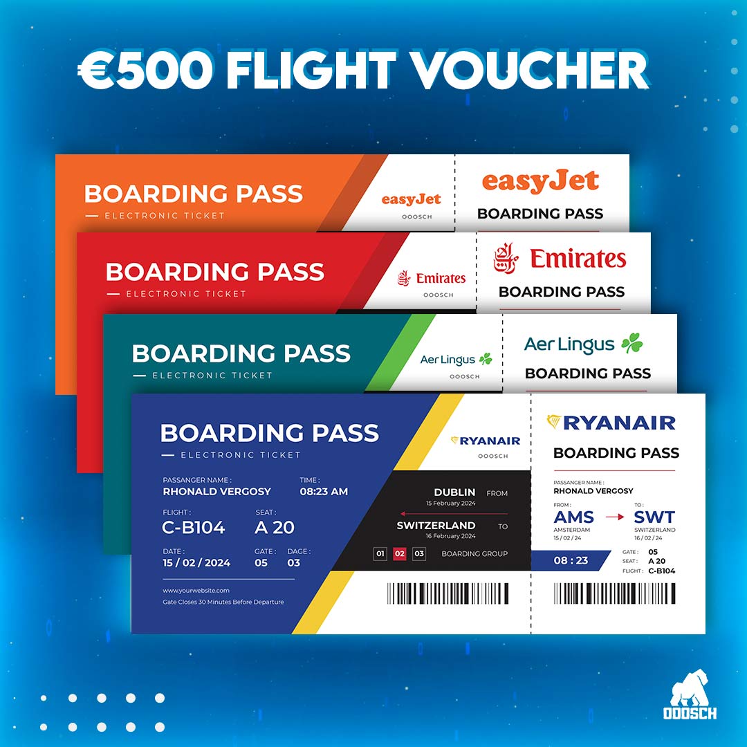 Winner: Stephen Carroll – €500 Flight Voucher – Ticket: B78