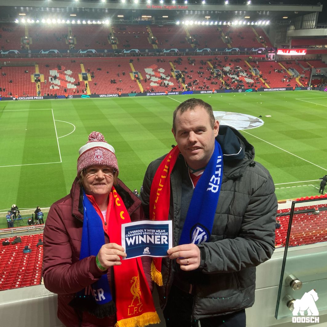 Winner: Keiran Fitzgerald –  Liverpool V Inter Milan Champions League Hospitality Package – Ticket: A22