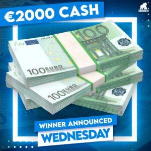 Winner: Jacob Adamczyk – €2,000 Cash – Ticket: I27