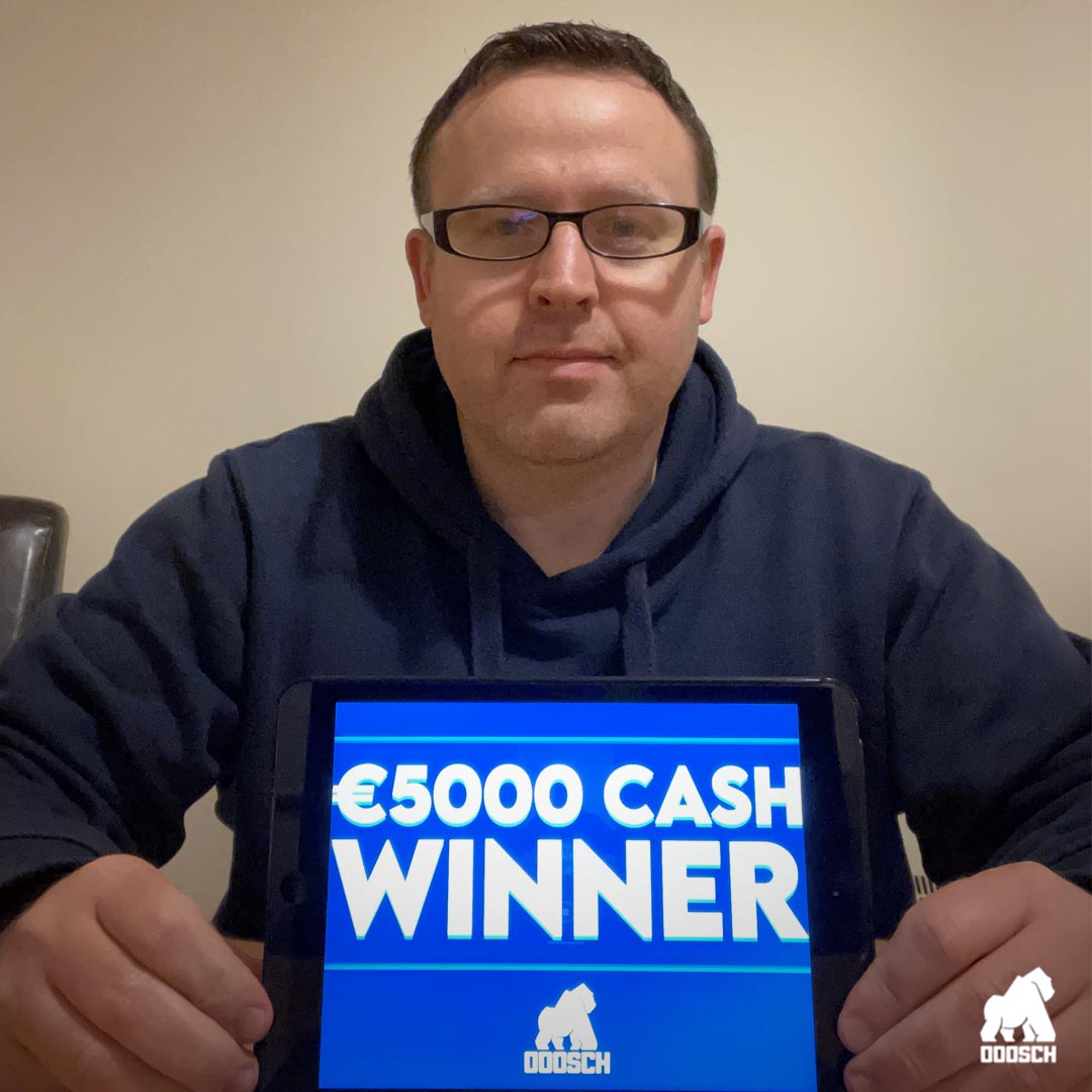 Winner: Padraic Smith –  €5,000 Cash – Ticket: A51