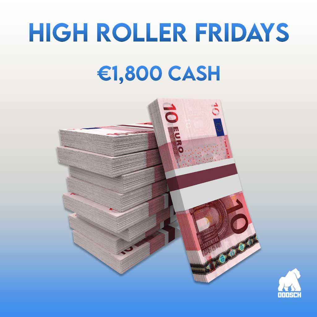 Winner: David O' Dubhda  –  High Roller €1,800 Cash – Ticket: 56