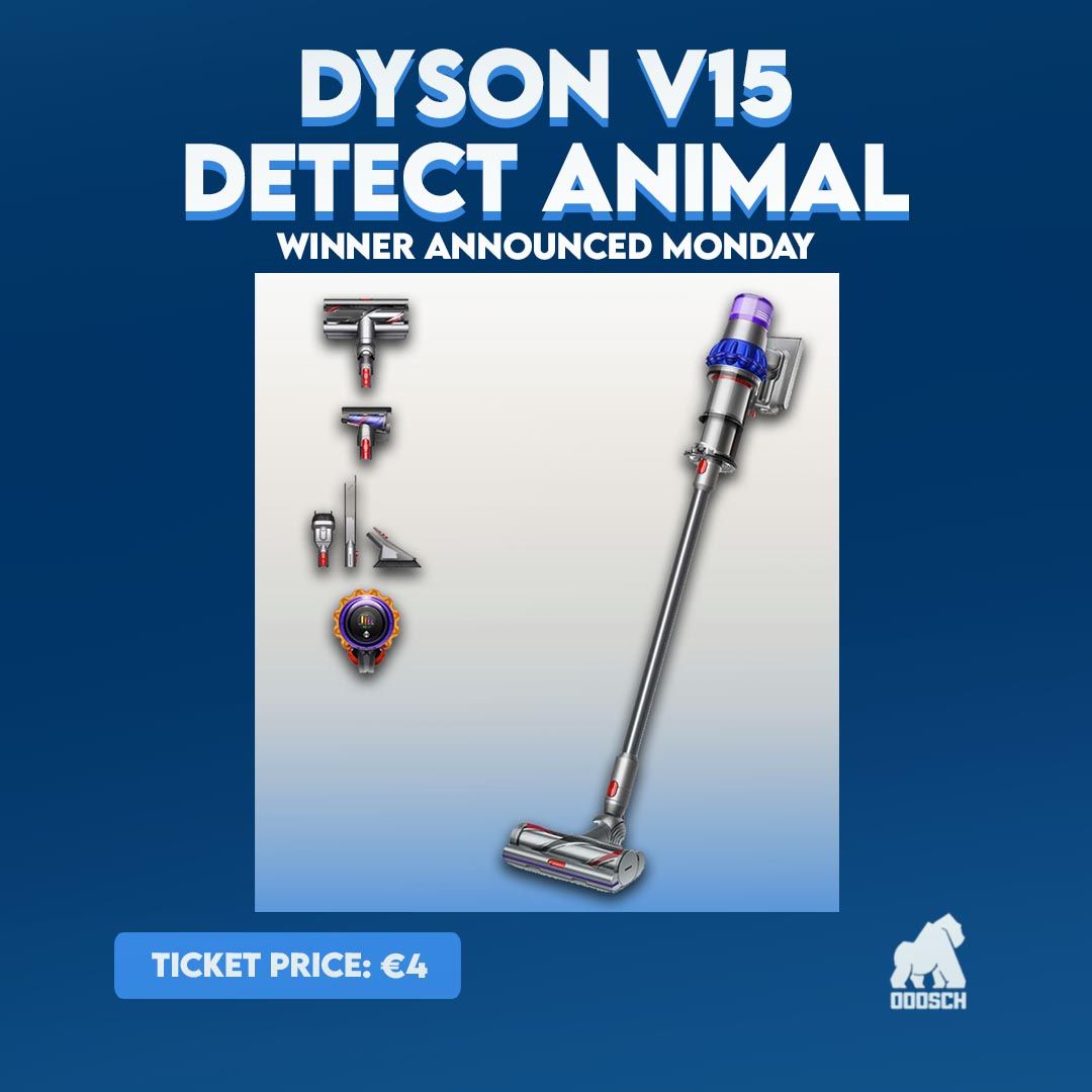 Winner: James Ashe  –  DYSON V15 Detect Animal – Ticket: B44