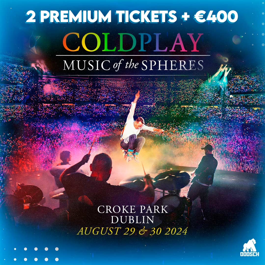 Winner: Jason Cooney – x2 Platinum Coldplay Tickets + €400 – Ticket: B70